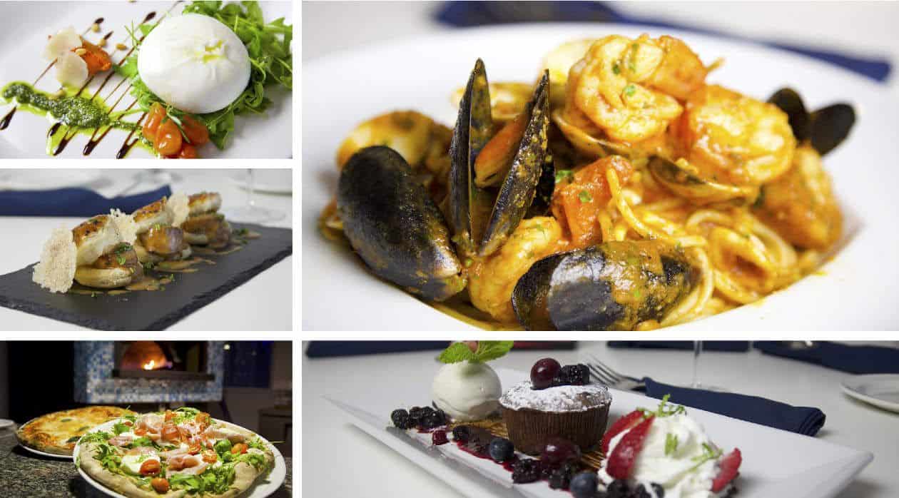 isola italian restaurant sint maarten food collage