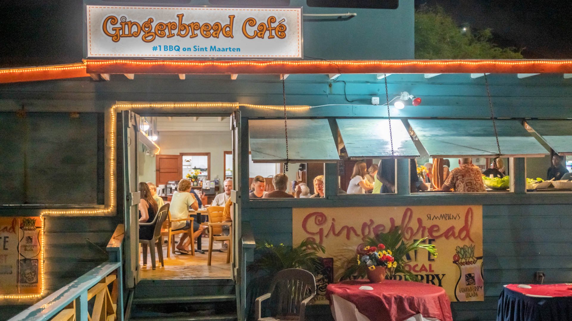 Gingerbread Cafe Beach Bar and Restaurant Sint Maarten Caribbean